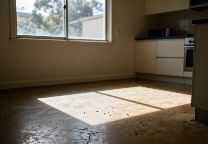 Cockroach infestation in a Quakers Hill kitchen before treatment